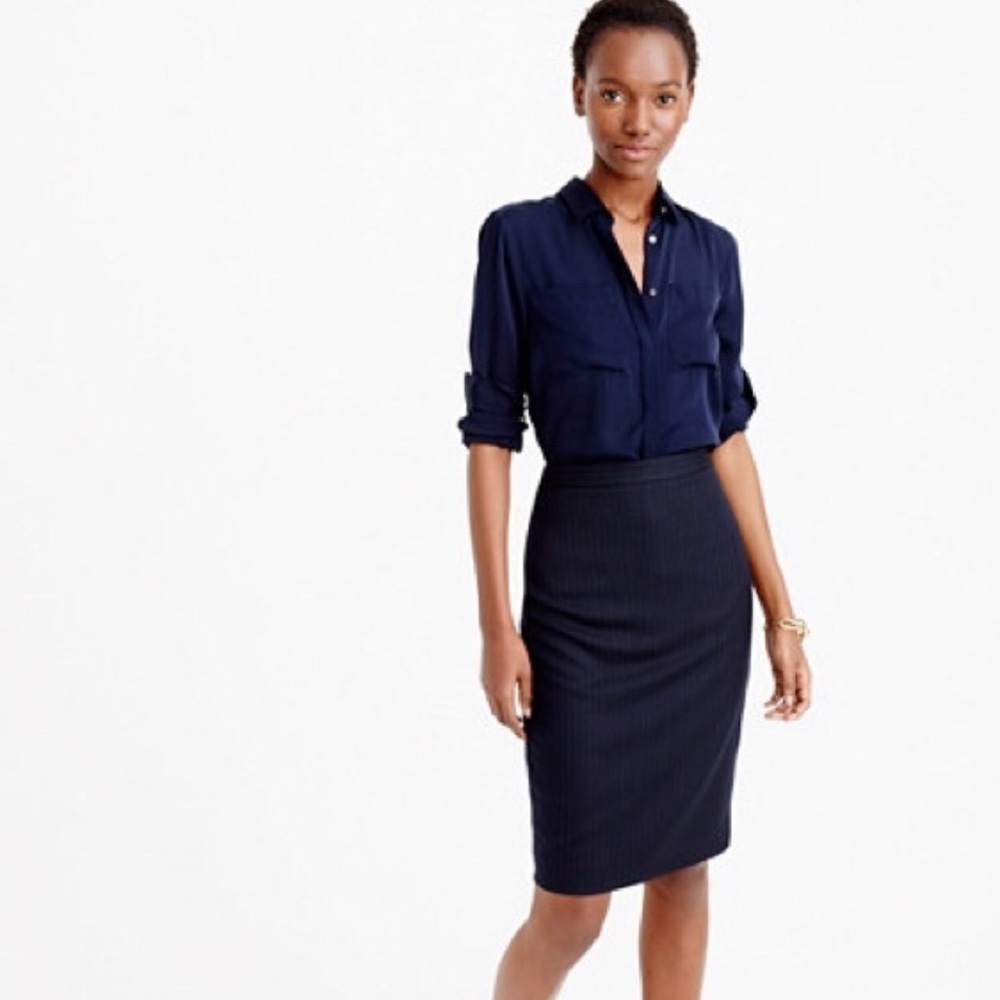 J. Crew Pinstripe Pencil Skirt
